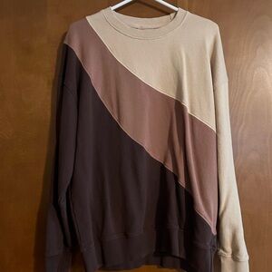 Colorblock Sweater - Cream, Brown, Tan